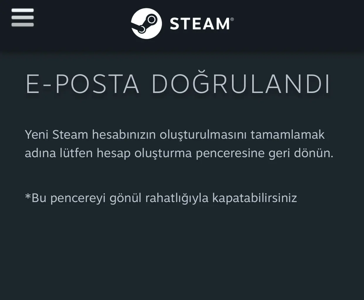 Steam E-Posta Doğrulama